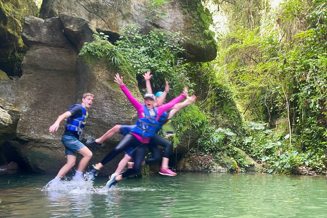 Arenales River Caving, Waterfall &Tropical Forest Secret Spring - Swimming through limestone caves