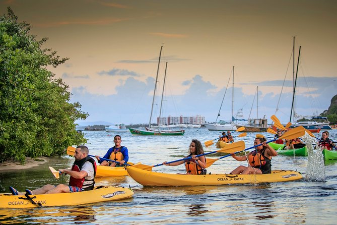 Bio Bay Night Kayak Tour with Transport from San Juan - Getting comfortable in a two-person kayak