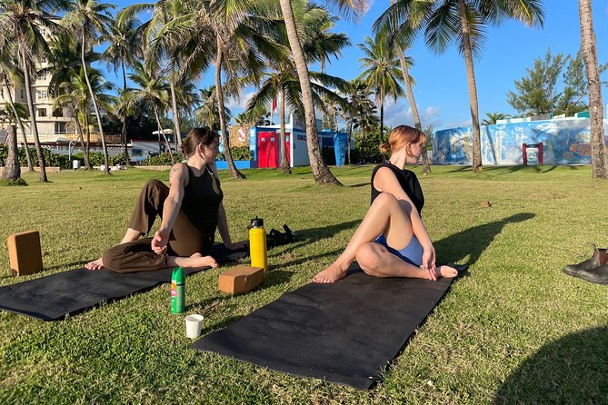 Private Group Beach Yoga Experience with Transport - A 7:00 am pickup starts the day simply