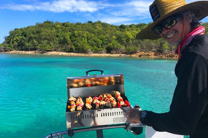 Private Janise Sailing Full Day Charter in Fajardo, Puerto Rico - The white-sand beach and floating lily pad