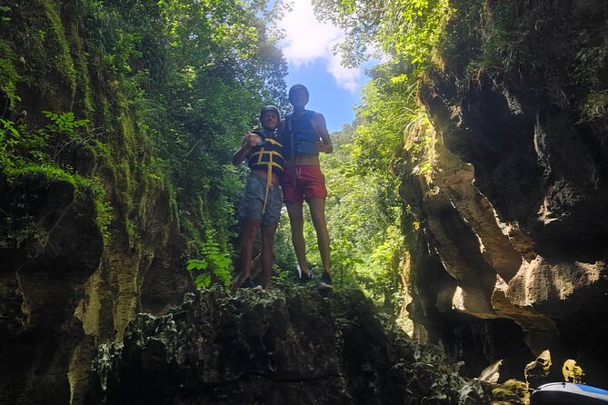 Rainforest Cave Tubing Adventure - Helmets, life vests, and the first water sections