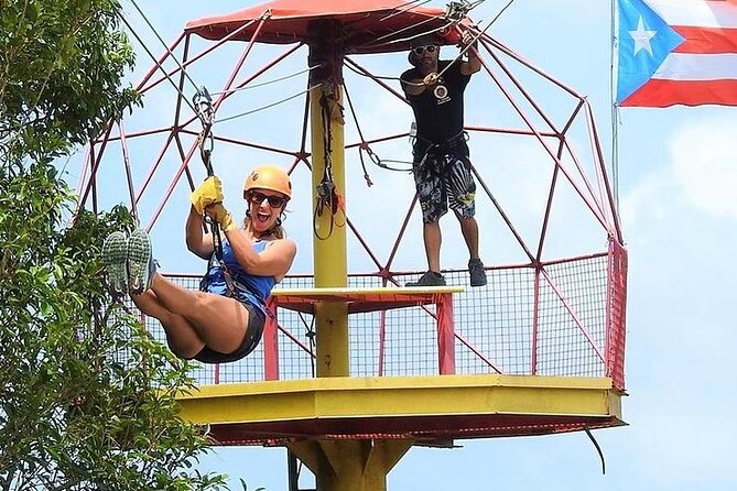 Rainforest Zipline in Foothills of the National Rainforest - Getting fitted with a helmet and harness