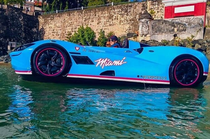 San Juan PR Watersports Car Rental Blue McLaren - Leaving the marina and learning the controls
