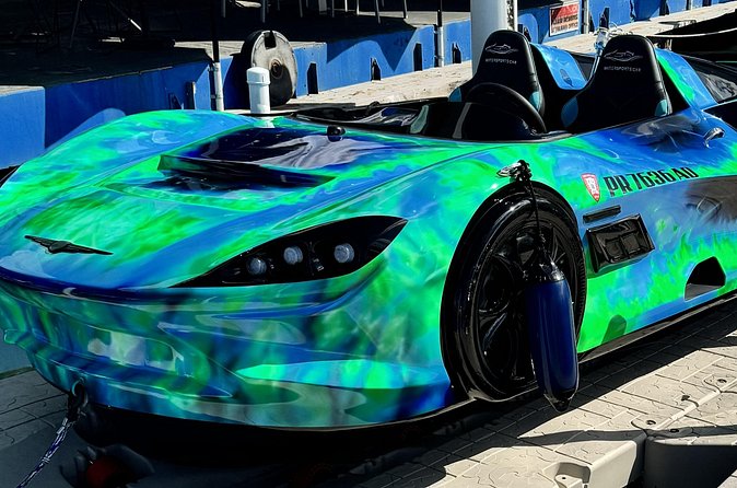 San Juan PR Watersports Car Rental Green McLaren - A sports car with a jet ski heart