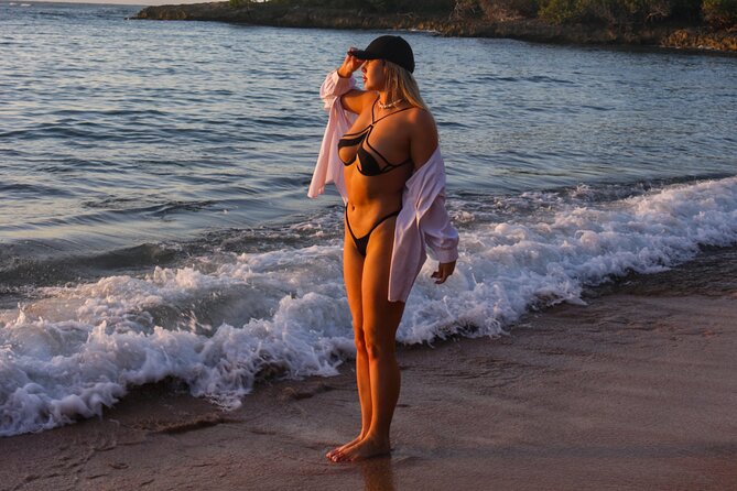 Stunning Private Beach Photoshoot in Puerto Rico's Hidden Gem - The first ten minutes: getting comfortable in front of the camera