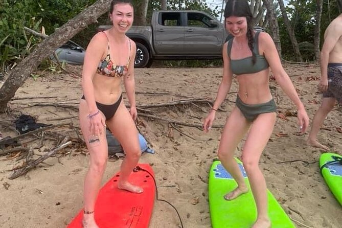 Surfing Lesson, Rincon PR - Moving from the sand into Rincón’s waves