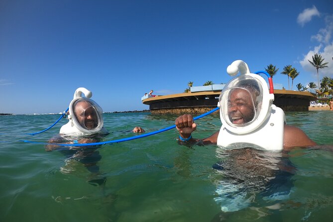 Underwater Sea Trek in San Juan: Explore Beneath the Waves - The helmet makes this different from snorkeling