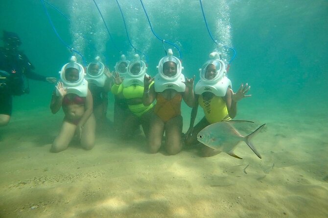Underwater Sea Trek in San Juan: Explore Beneath the Waves - Entering the cove and getting used to the equipment