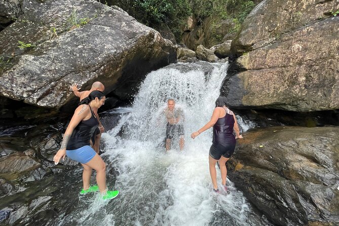 Yunque & Piñones Tour Hike Eat & Adventure with a Local; San Juan - Eating at a Piñones family-run stand
